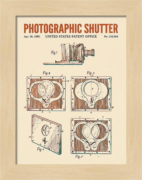 Photographic Shutter Retro Patent Us316564a