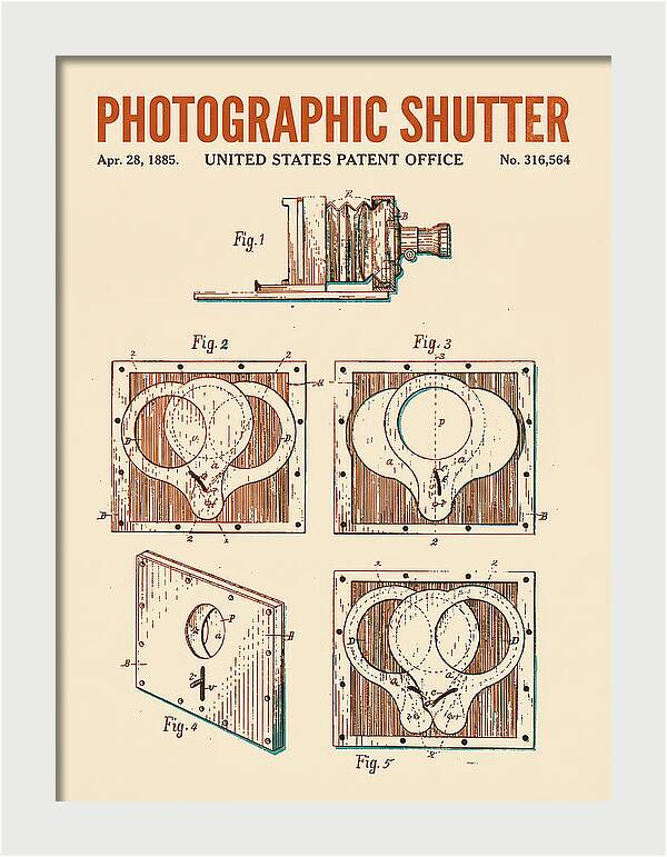 Photographic Shutter Retro Patent Us316564a