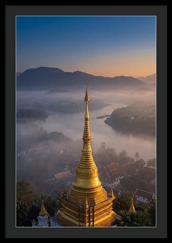 Phousi Hill Temple At Dawn