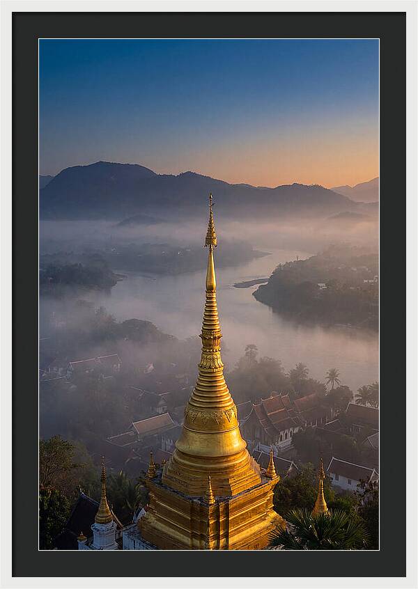 Phousi Hill Temple At Dawn