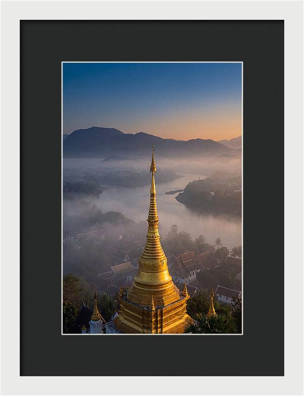 Phousi Hill Temple At Dawn