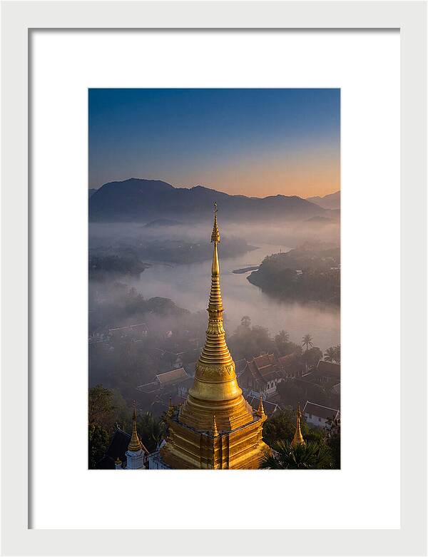 Phousi Hill Temple At Dawn