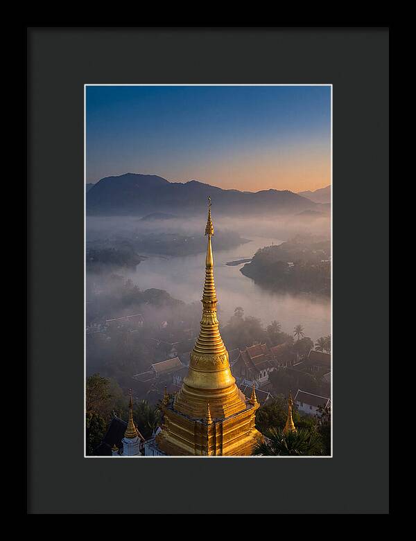 Phousi Hill Temple At Dawn