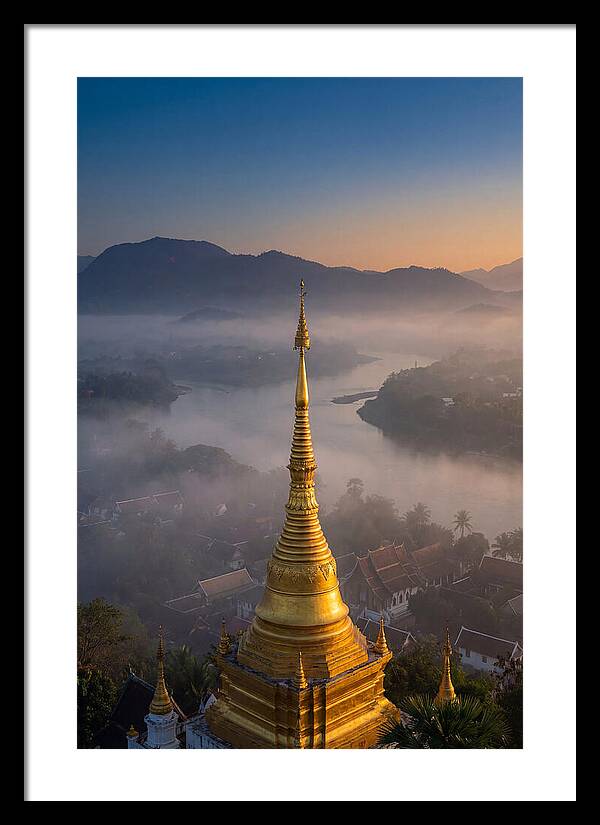 Phousi Hill Temple At Dawn