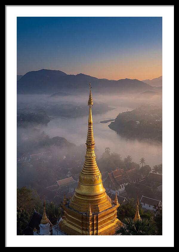 Phousi Hill Temple At Dawn