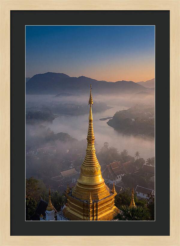 Phousi Hill Temple At Dawn