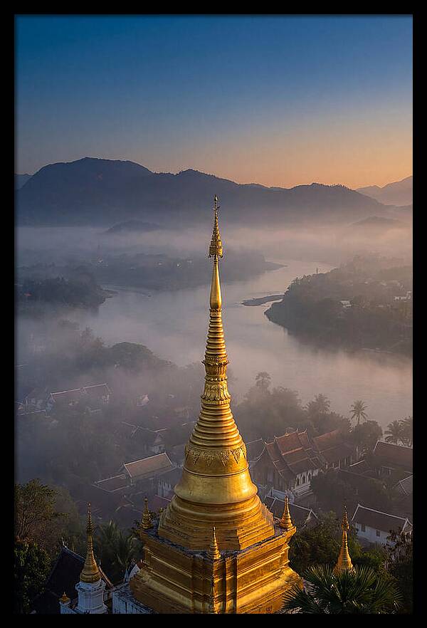 Phousi Hill Temple At Dawn