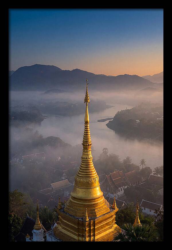 Phousi Hill Temple At Dawn