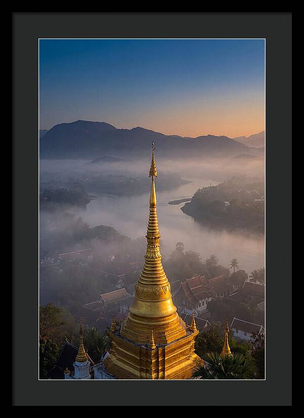 Phousi Hill Temple At Dawn