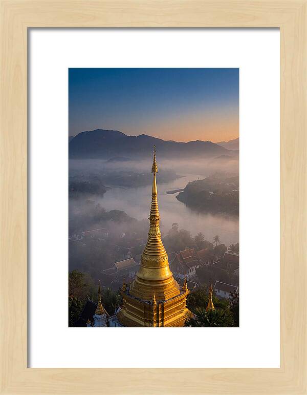 Phousi Hill Temple At Dawn