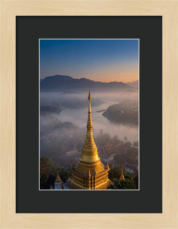 Phousi Hill Temple At Dawn