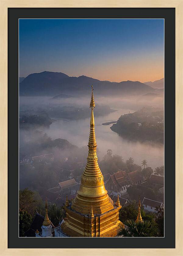 Phousi Hill Temple At Dawn