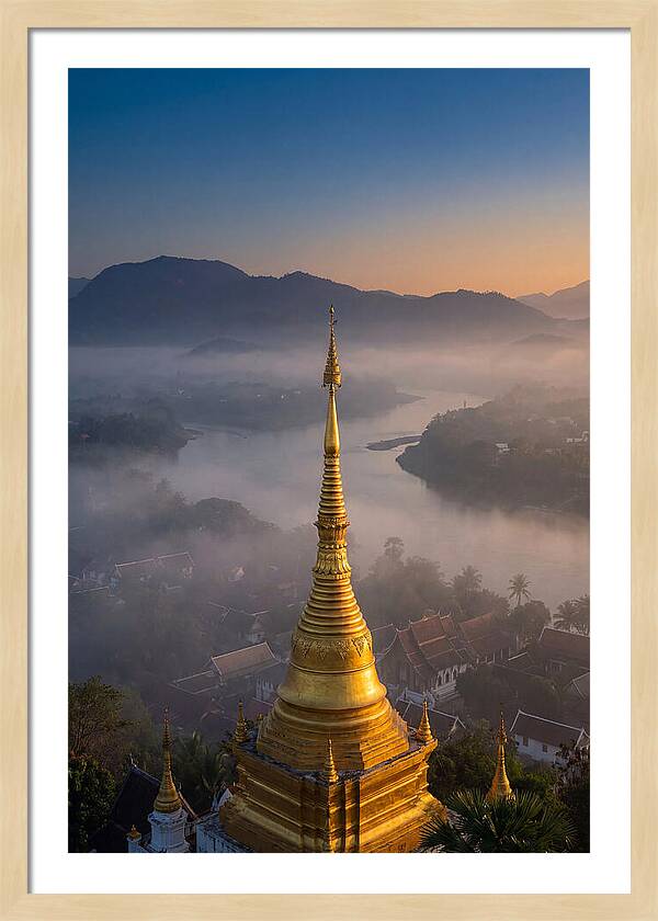 Phousi Hill Temple At Dawn