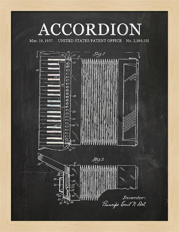 Piano Accordion Chalkboard Patent Us2189531a