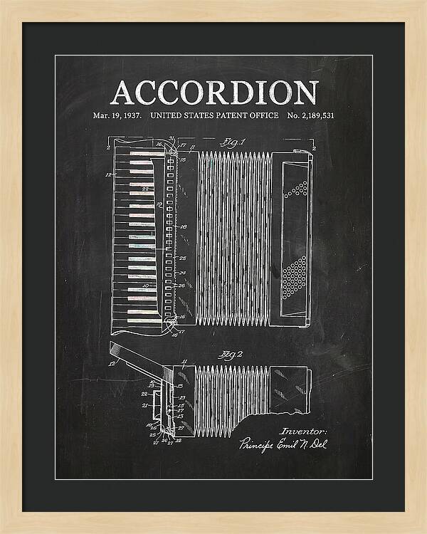 Piano Accordion Chalkboard Patent Us2189531a