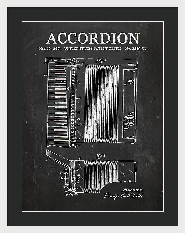 Piano Accordion Chalkboard Patent Us2189531a