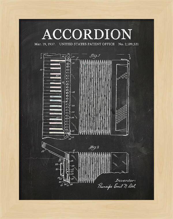 Piano Accordion Chalkboard Patent Us2189531a