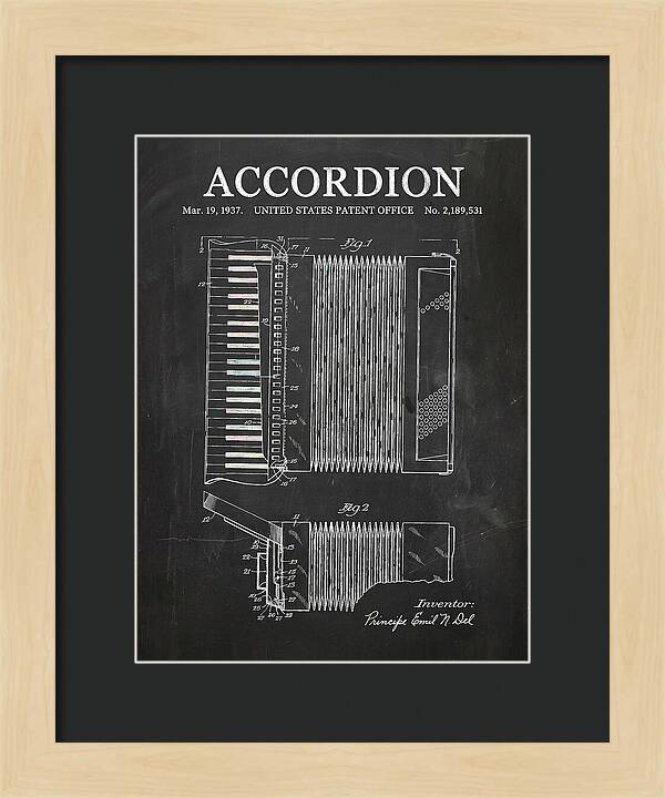 Piano Accordion Chalkboard Patent Us2189531a