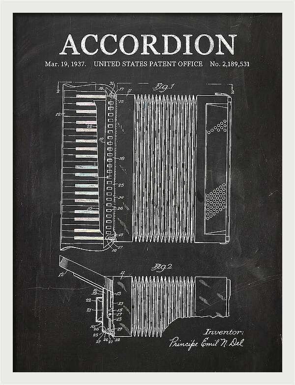 Piano Accordion Chalkboard Patent Us2189531a