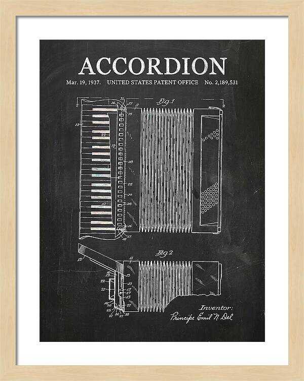 Piano Accordion Chalkboard Patent Us2189531a