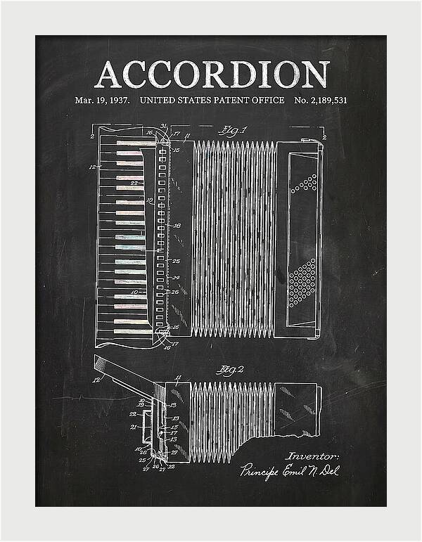 Piano Accordion Chalkboard Patent Us2189531a