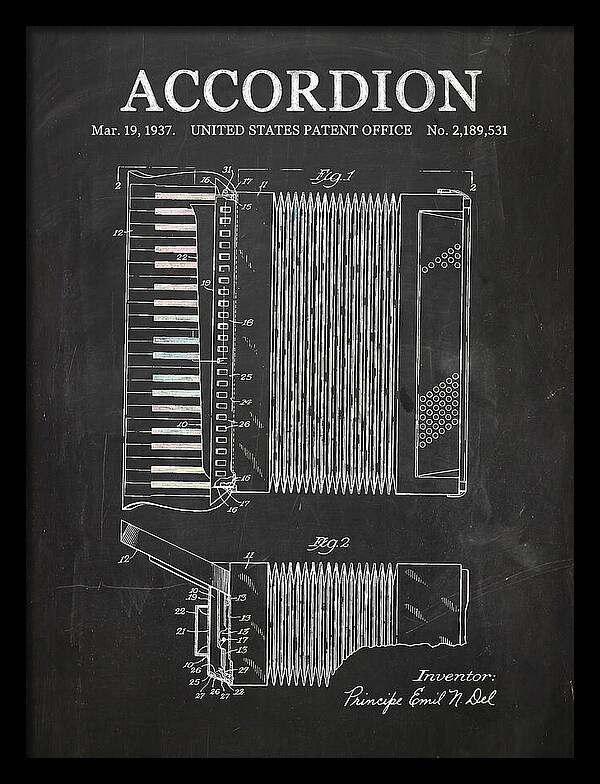 Piano Accordion Chalkboard Patent Us2189531a
