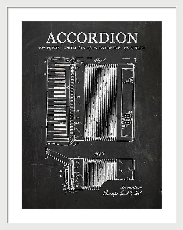 Piano Accordion Chalkboard Patent Us2189531a