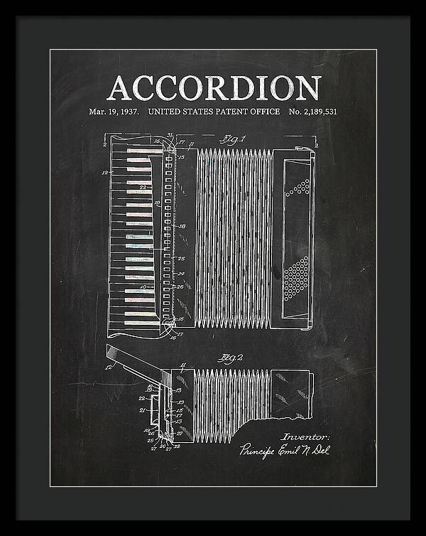 Piano Accordion Chalkboard Patent Us2189531a