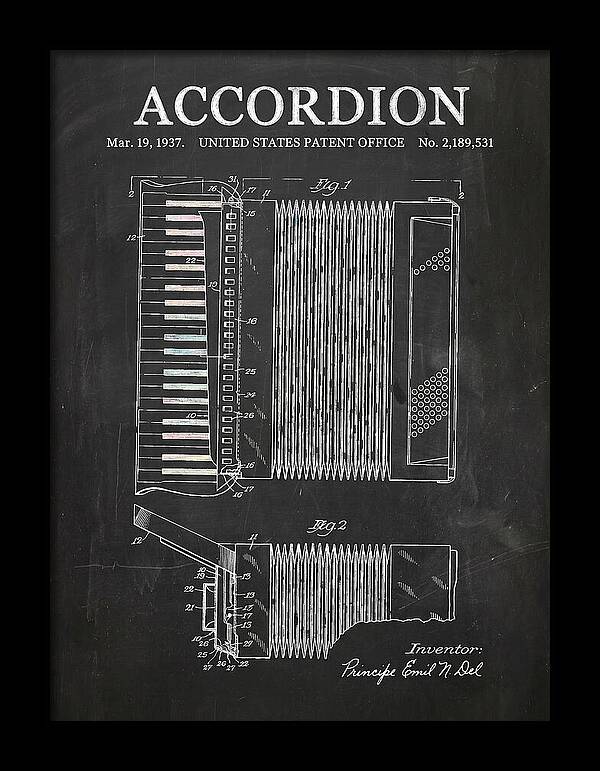 Piano Accordion Chalkboard Patent Us2189531a