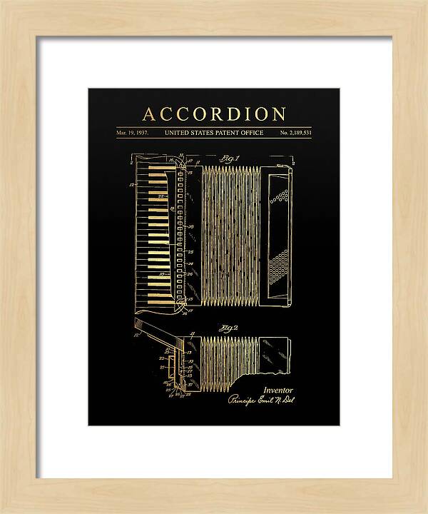 Piano Accordion Gold Patent Us2189531a