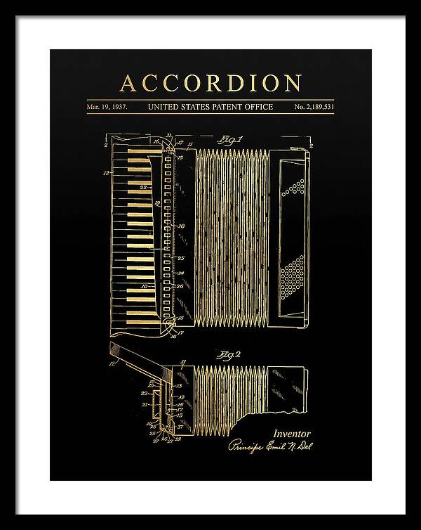 Piano Accordion Gold Patent Us2189531a