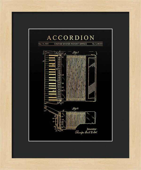 Piano Accordion Gold Patent Us2189531a