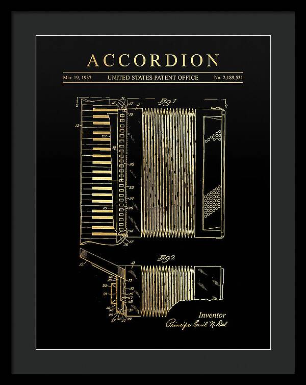 Piano Accordion Gold Patent Us2189531a