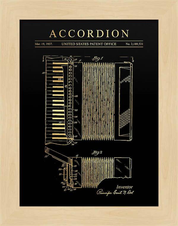 Piano Accordion Gold Patent Us2189531a