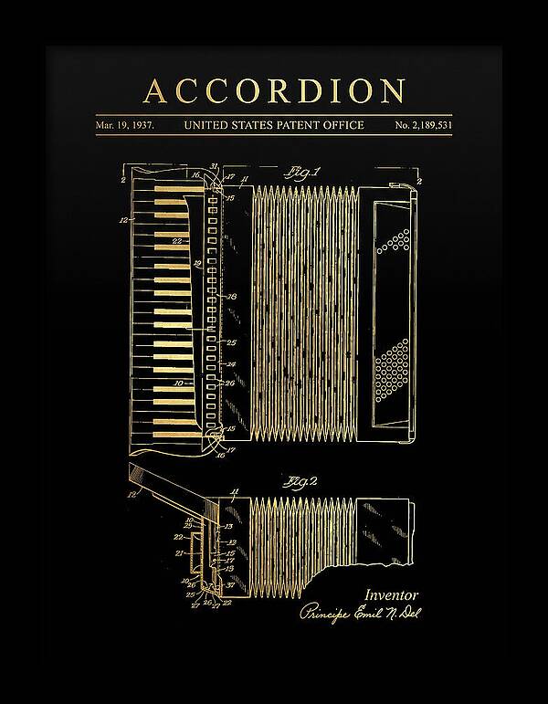 Piano Accordion Gold Patent Us2189531a