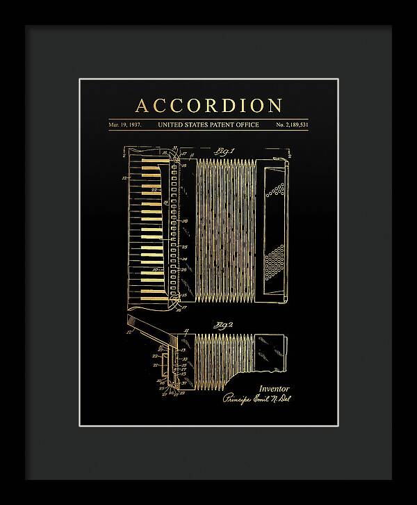 Piano Accordion Gold Patent Us2189531a