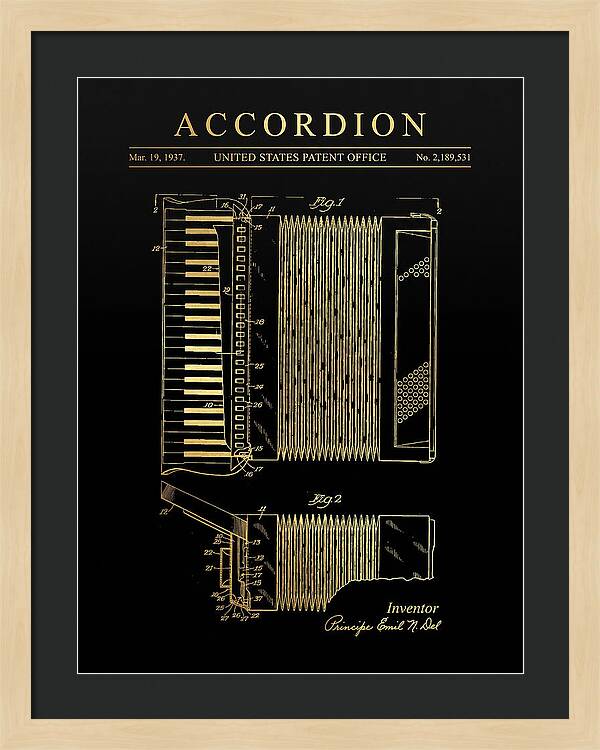 Piano Accordion Gold Patent Us2189531a