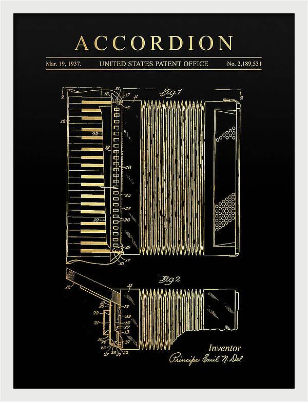 Piano Accordion Gold Patent Us2189531a