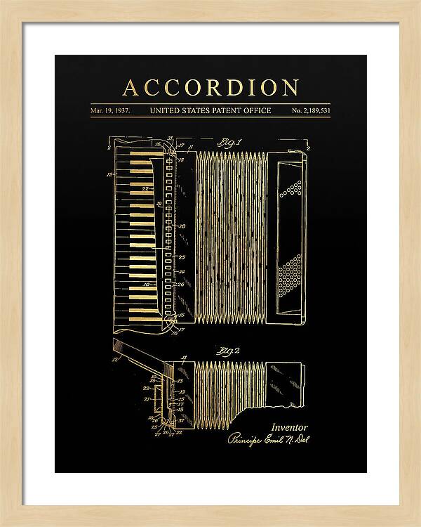 Piano Accordion Gold Patent Us2189531a