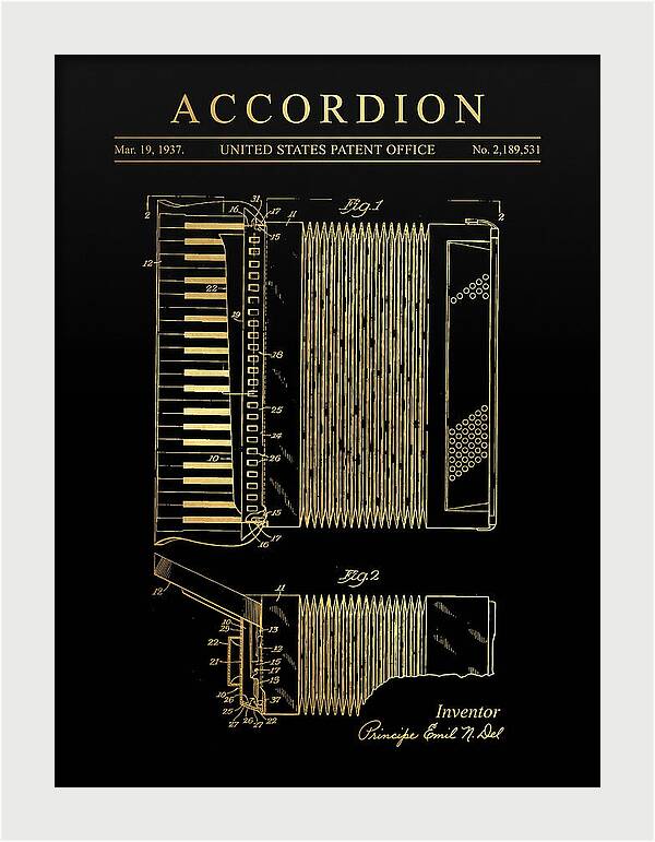 Piano Accordion Gold Patent Us2189531a