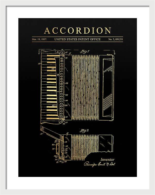 Piano Accordion Gold Patent Us2189531a