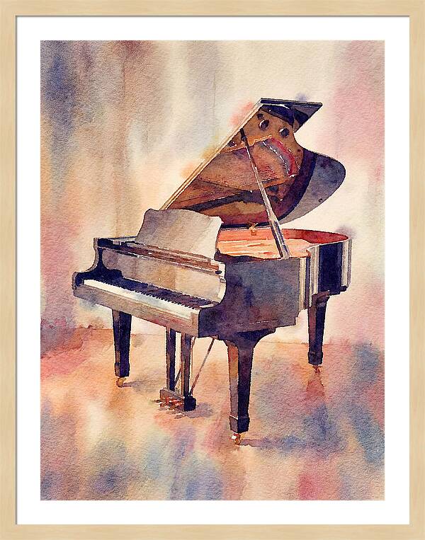 Piano In Watercolor Elegance