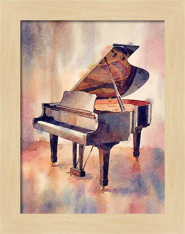 Piano In Watercolor Elegance