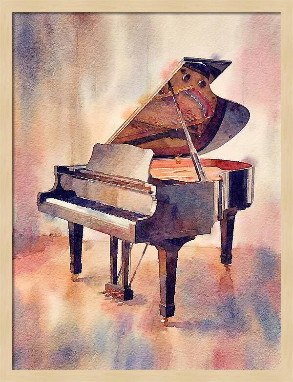 Piano In Watercolor Elegance