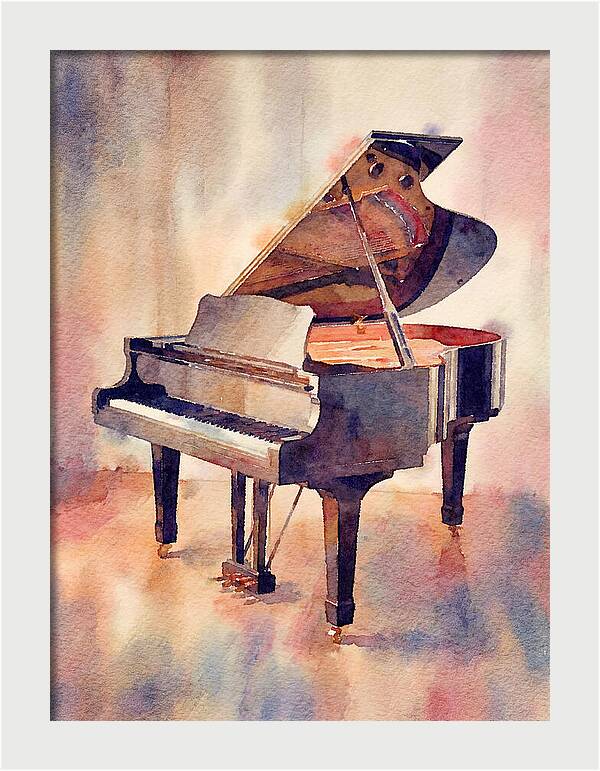 Piano In Watercolor Elegance