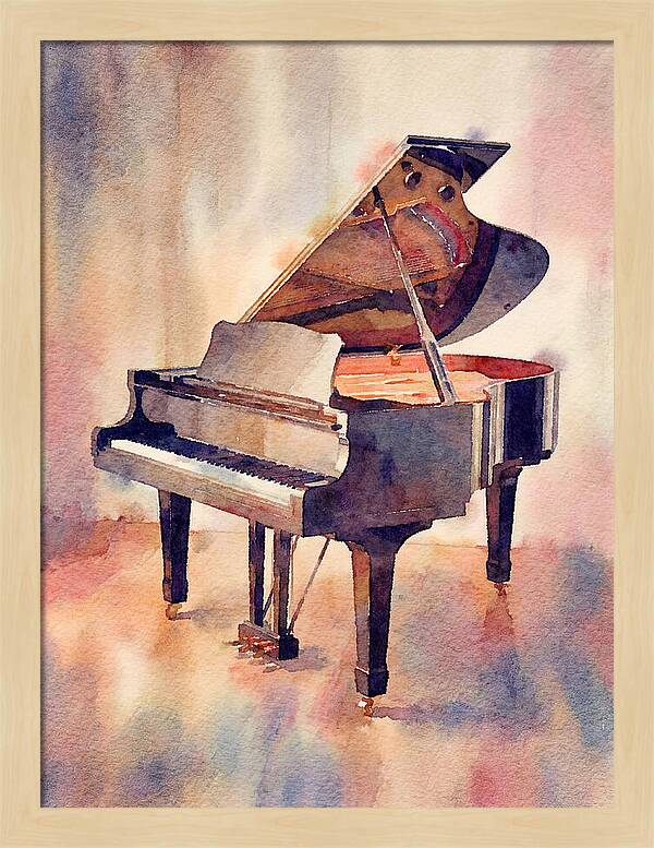 Piano In Watercolor Elegance