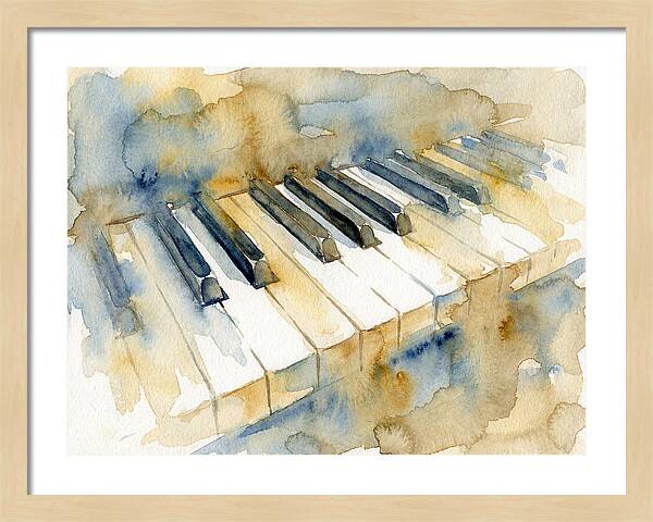 Piano Keys In Watercolor