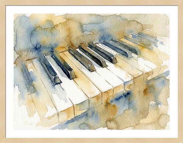 Piano Keys In Watercolor