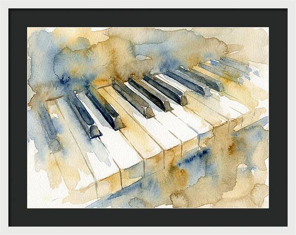 Piano Keys In Watercolor