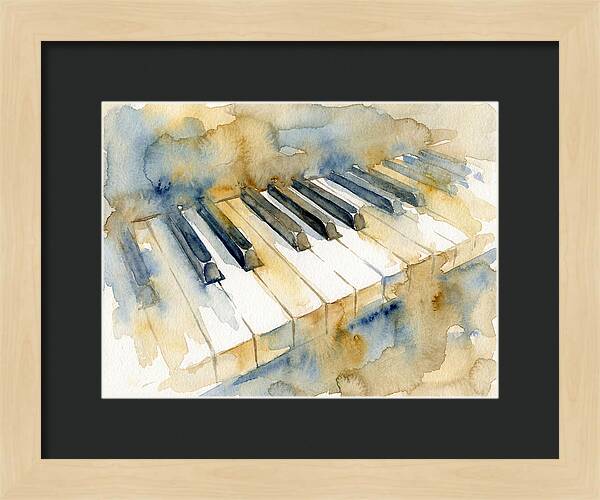 Piano Keys In Watercolor